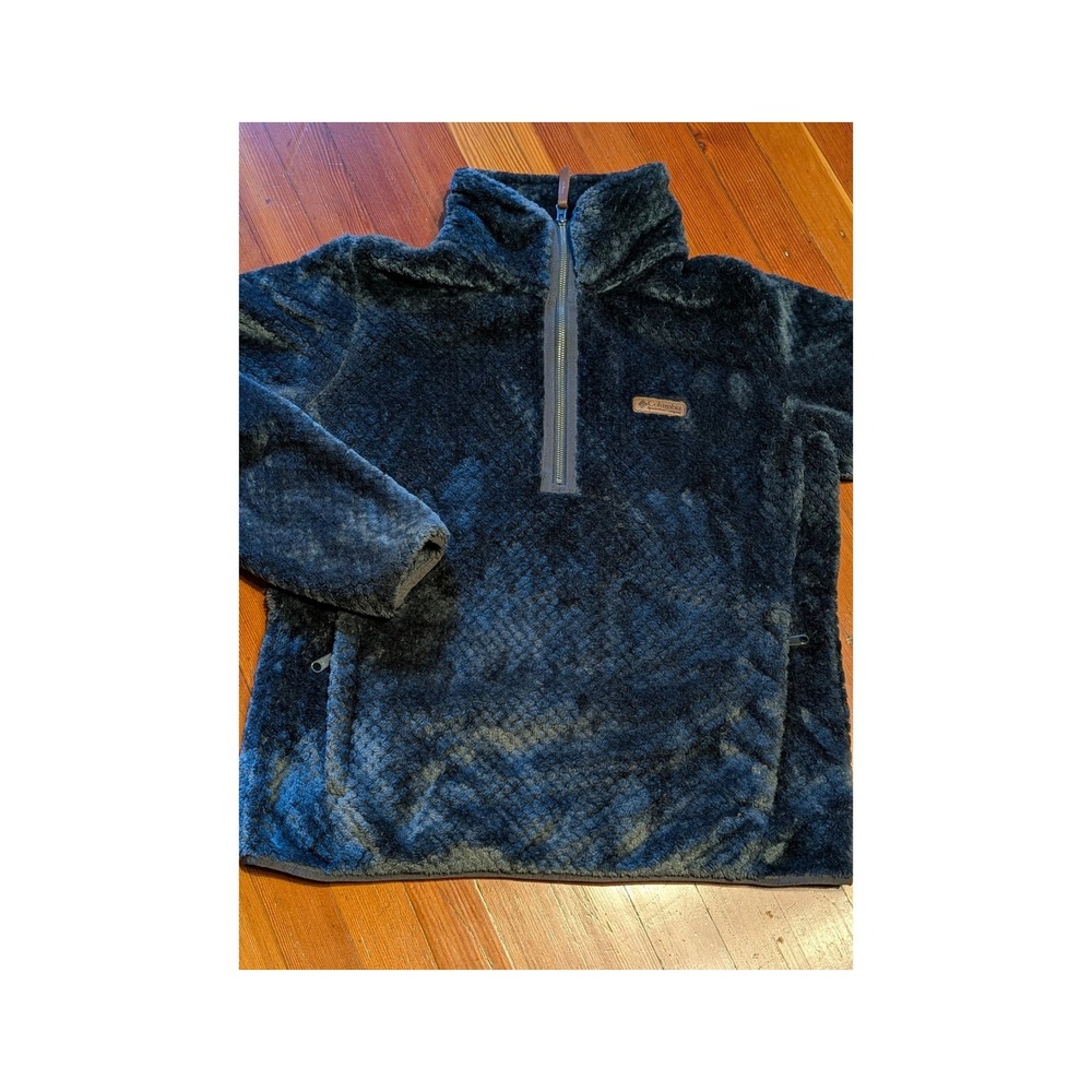 Columbia Womens Fire Side II Sherpa Fleece 1/4 Zip Pullover Nocturnal Blue Large - Picture 2 of 12
